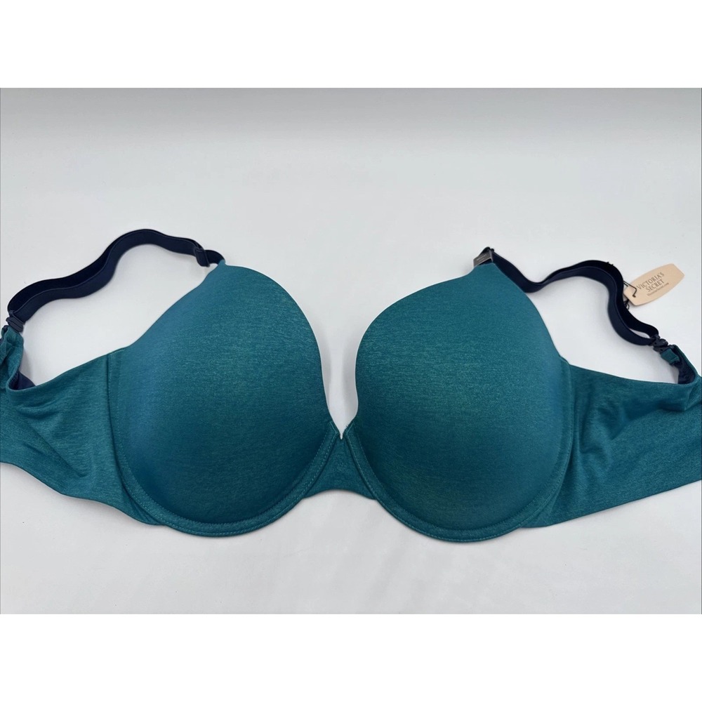 Victoria's Secret Uplift Demi Bra 36DD Teal Blue Smooth‎ T-Shirt Underwire NWT